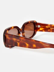 Mint Velvet Brown Tortoiseshell Rectangle Sunglasses - Image 2 of 4
