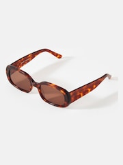 Mint Velvet Brown Tortoiseshell Rectangle Sunglasses - Image 3 of 4