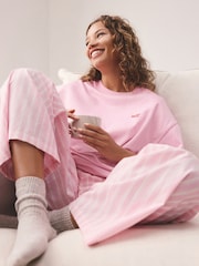 self. Bright Pink Short Sleeve Pyjamas - Image 2 of 7