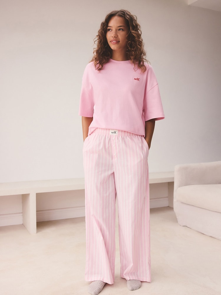 self. Bright Pink Short Sleeve Pyjamas - Image 3 of 3