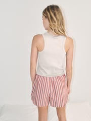 self. Red Rib Vest Short Set Pyjamas - Image 4 of 8