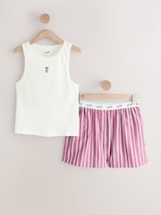 self. Red Rib Vest Short Set Pyjamas - Image 6 of 8