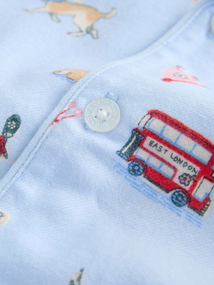 Blue London Single Button Through Pyjamas - Image 11 of 11