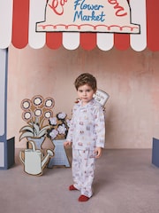 Blue London Single Button Through Pyjamas - Image 3 of 11