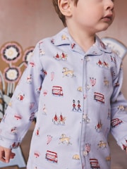 Blue London Single Button Through Pyjamas - Image 5 of 11