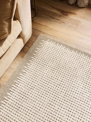 Natural Crosshatch Border Rug - Image 3 of 5