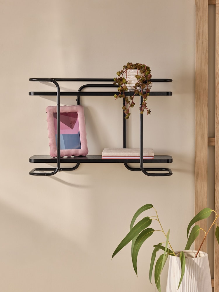 رف حائط بتصميم 2 مستويين - صورة 2 من 4