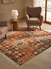 Orange Heritage Kilim Rug - Image 1 of 5