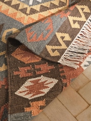 Orange Heritage Kilim Rug - Image 4 of 5