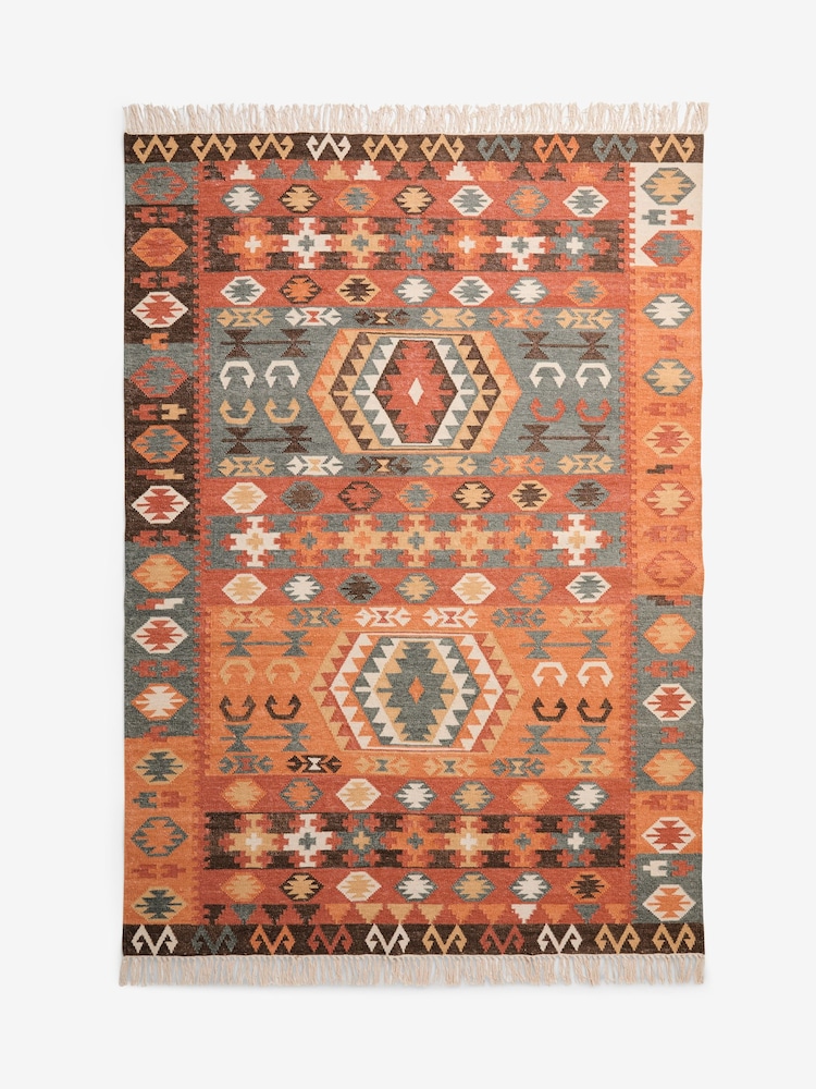 Orange Heritage Kilim Rug - Image 5 of 5