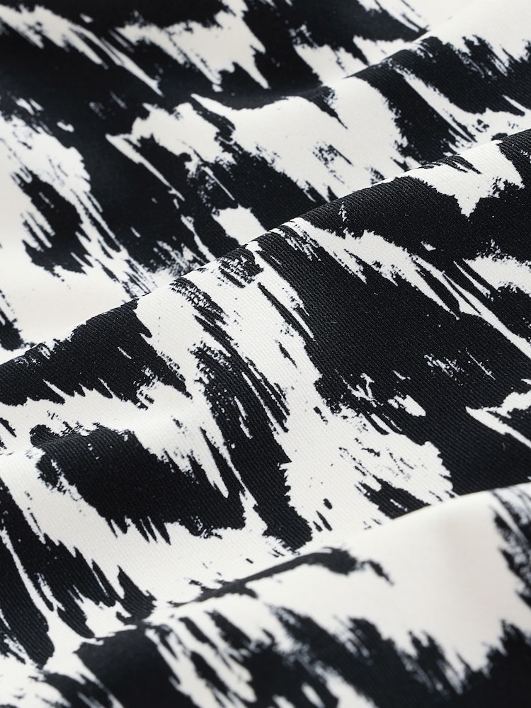 Black/Cream Ikat Essential High Neck Shaping Swimsuit - Image 2 of 3 Black/Cream Ikat Essential High Neck Shaping Swimsuit - Image 2 of 3