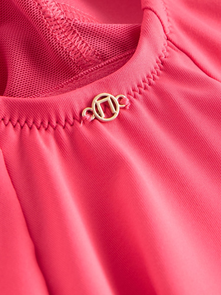 Pink Wrap Tummy Control Swimsuit - Image 9 of 9 Pink Wrap Tummy Control Swimsuit - Image 9 of 9
