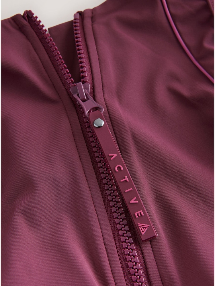 Berry Wine Active High Neck Tummy Control Swimsuit - Image 2 of 3 Berry Wine Active High Neck Tummy Control Swimsuit - Image 2 of 3