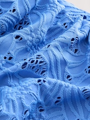 Blue Broderie Shaping Tummy Control Swimsuit - Image 2 of 4