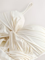 Cream Padded Draped Tummy Control Swimsuit - Image 9 of 10
