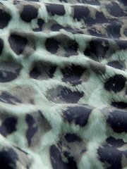 Green/Black Leopard Print Tummy Control Skirted Swim Dress - Image 8 of 8