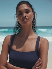 Navy Tummy Control Skirted Swim Dress - Image 4 of 9