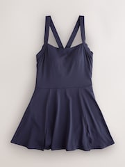 Navy Tummy Control Skirted Swim Dress - Image 7 of 9