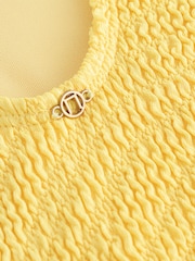 Yellow Crinkle Wide Strap Tummy Control Scoop Swimsuit - Image 9 of 9