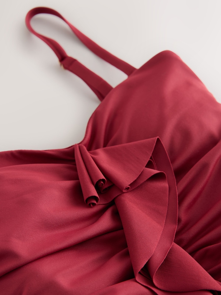 لون توتي Wine - Tummy Control Frill Bandeau Swimsuit - صورة 2 من 4 لون توتي Wine - Tummy Control Frill Bandeau Swimsuit - صورة 2 من 4