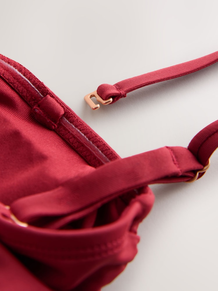 لون توتي Wine - Tummy Control Frill Bandeau Swimsuit - صورة 4 من 4 لون توتي Wine - Tummy Control Frill Bandeau Swimsuit - صورة 4 من 4