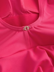 Růžová - Tvarující plavkové šaty s bříškem a sukní - Obrázek 2 z 4