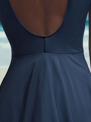 Navy Period Skirted Tummy Control Swim Dress - Image 5 of 9