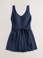 Navy Period Skirted Tummy Control Swim Dress - Image 6 of 9