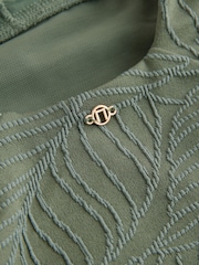 Textura de folha verde cáqui - Roupa de banho para controle de barriga em forma de mergulho - Imagem 4 de 5