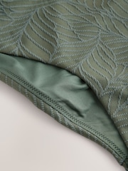 Textura de folha verde cáqui - Roupa de banho para controle de barriga em forma de mergulho - Imagem 5 de 5