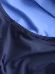 Navy Blue Panelled Tummy Control Unitard Swimsuit - Image 7 of 9