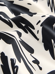 Black/Cream Palm High Waist Tummy Control Bikini Bottoms - Image 6 of 8