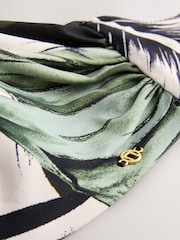 Green/Black Leaf Twist Padded Wired Bandeau Bikini Top - Image 4 of 5