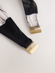 Green/Black Leaf Twist Padded Wired Bandeau Bikini Top - Image 5 of 5