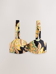 Black/Green Paisley Wired Bandeau Bikini Top - Image 6 of 8