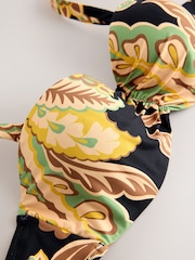 Svart/Grønn Paisley - Wired Bandeau Bikini Top - Bilde 7 av 8