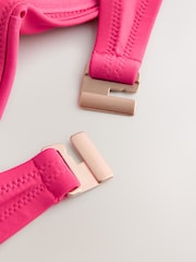 Růžová - Bikini top bandeau s překroucením a kosticemi - Obrázek 6 z 8