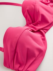 Růžová - Bikini top bandeau s překroucením a kosticemi - Obrázek 8 z 8