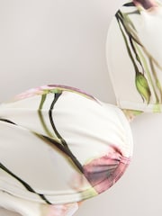 Cream/Purple Tulip Floral Padded Shaping Wired Halter Bikini Top - Image 2 of 3