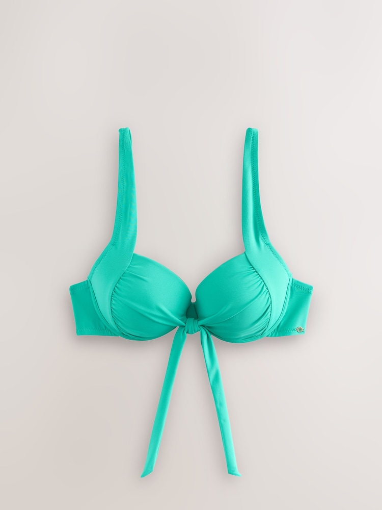 Verde agua - Top de bikini acolchado con lazo en la parte delantera - Imagen 1 de 4 Verde agua - Top de bikini acolchado con lazo en la parte delantera - Imagen 1 de 4