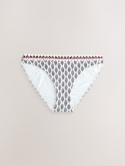 Cream/Pink Woodblock High Leg Bikini Bottoms - Image 6 of 8
