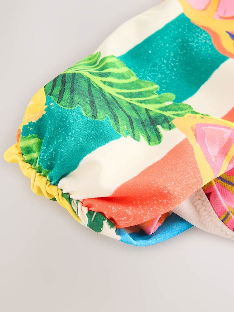 Red/Green Tropical Roll Top Bikini Bottoms - Image 2 of 4 Red/Green Tropical Roll Top Bikini Bottoms - Image 2 of 4