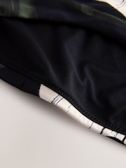 Green/Black Leaf High Leg Bikini Bottoms - Image 4 of 4