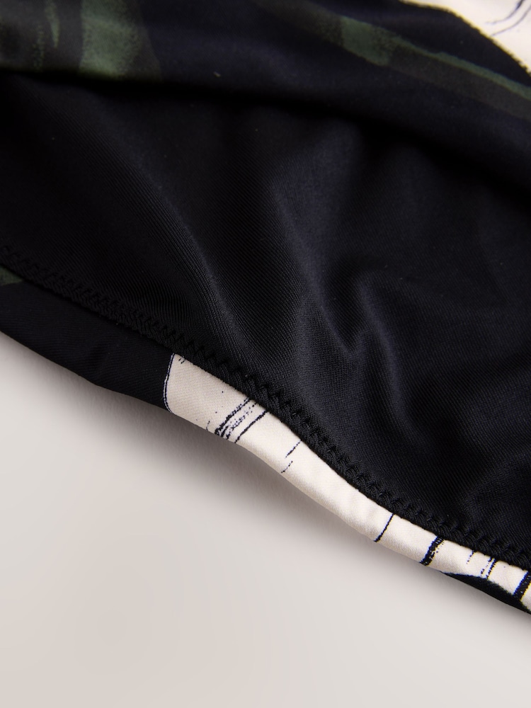 Green/Black Leaf High Leg Bikini Bottoms - Image 4 of 4 Green/Black Leaf High Leg Bikini Bottoms - Image 4 of 4