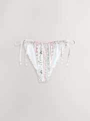 Pink/Cream Ditsy Floral Tie Side Bikini Bottom - Image 1 of 3