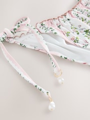 Pink/Cream Ditsy Floral Tie Side Bikini Bottom - Image 2 of 3