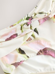 Cream/Purple Tulip Floral Midi Waist Bikini Bottoms - Image 2 of 4