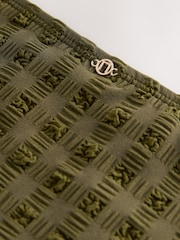 Olive Green Seersucker High Leg Bikini Bottoms - Image 7 of 7