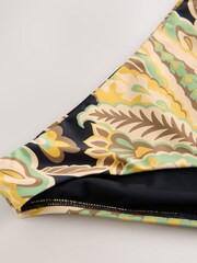 Black/Green Paisley High Leg Print Bikini Bottoms - Image 7 of 7