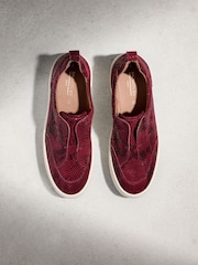 ឥទ្ធិពល Crocs ក្រហម - ហត្ថលេខា Leather Chunky Wedges Platform Trainers - រូបភាព 1 នៃ 6